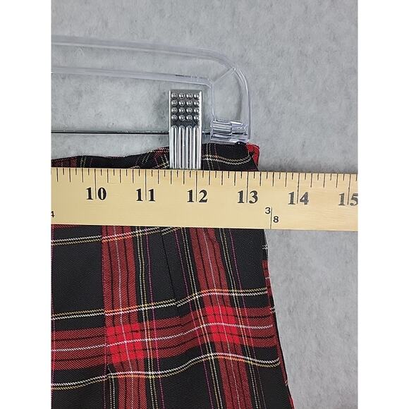 Time and Tru Red Plaid Mid Rise Side Zip Tapered Stretch Pants Women's 12 - Picture 10 of 12